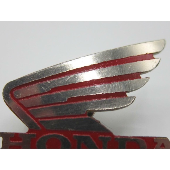 European Honda Motorcycle pin 1990s jacket lapel vest Red & Silver Wing mint HTF - Picture 3 of 5
